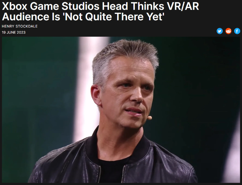 笑死，XBox老板觉得现在的ARVR受众还不够成熟
