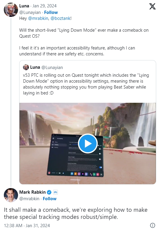 Meta：Quest 躺玩模式仍在开发中